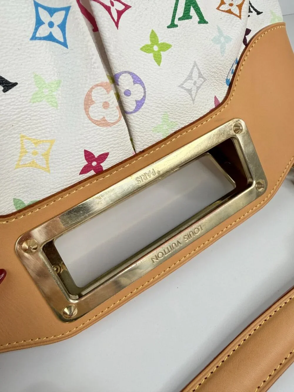 louis vuitton judy handbag monogram multicolor white